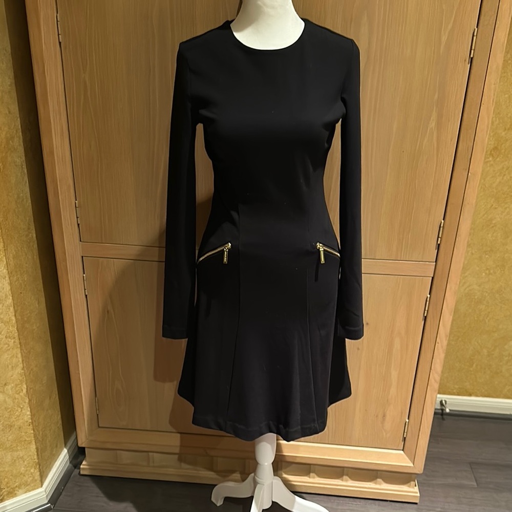 Elegant Black Dress with Gold Accents